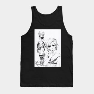 Drawing of short hair girl 2010 Tank Top